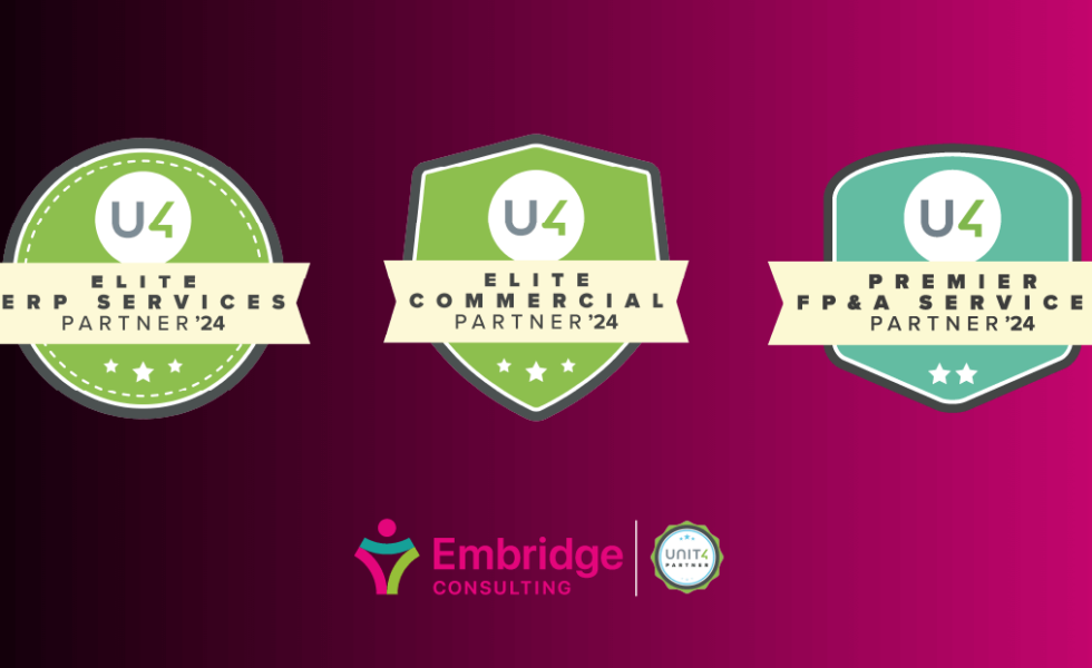 Embridge Consulting achieves higher tier Unit4 Partner Status