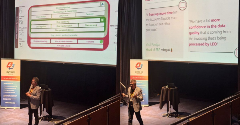 Tiago Bruno, Integration Architect at Embridge Consulting at the Unit4 UK User Group Conference 2025.